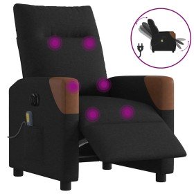 Sillón reclinable de masaje eléctrico tela negro en Sillones | Comprar online en Foru.es