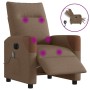 Sillón reclinable de masaje eléctrico tela marrón en Sillones | Comprar online en Foru.es