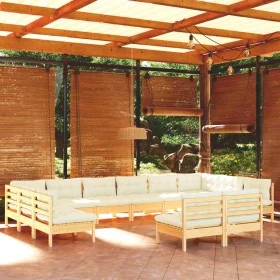 Muebles de jardín 12 piezas y cojines madera maciza de pino de vidaXL, Conjuntos de jardín - Ref: Foro24-3097223, Precio: 853...