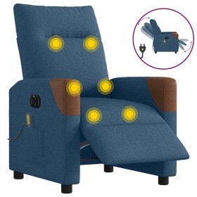 Sillón reclinable de masaje eléctrico tela azul en Sillones | Comprar online en Foru.es