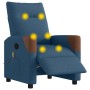 Sillón reclinable de masaje eléctrico tela azul en Sillones | Comprar online en Foru.es