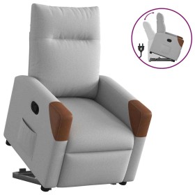 Sillón reclinable elevable de tela gris nube en Sillones | Comprar online en Foru.es