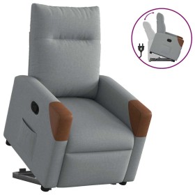 Sillón reclinable elevable de tela gris claro en Sillones | Comprar online en Foru.es
