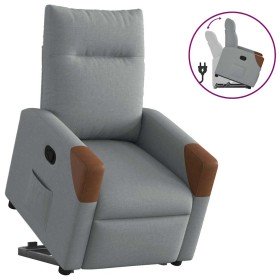Sillón reclinable elevable de tela gris claro en Sillones | Comprar online en Foru.es