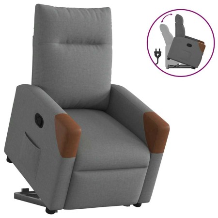 Sillón reclinable elevable de tela gris oscuro en Sillones | Comprar online en Foru.es