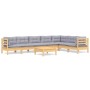 Juego de muebles de jardín 8 pzas y cojines madera maciza pino de vidaXL, Conjuntos de jardín - Ref: Foro24-3096700, Precio: ...