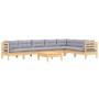Juego de muebles de jardín 8 pzas y cojines madera maciza pino de vidaXL, Conjuntos de jardín - Ref: Foro24-3096700, Precio: ...