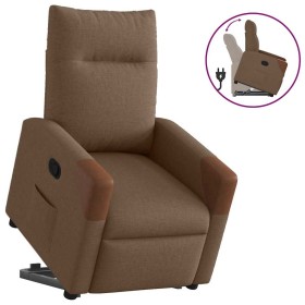 Sillón reclinable elevable de tela marrón en Sillones | Comprar online en Foru.es