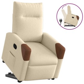 Sillón reclinable elevable de tela color crema en Sillones | Comprar online en Foru.es