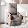 Sillón reclinable elevable tela gris taupe en Sillones | Comprar online en Foru.es