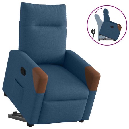 Sillón reclinable elevable tela azul en Sillones | Comprar online en Foru.es