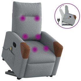 Sillón de masaje reclinable de pie de tela gris claro en Sillones | Comprar online en Foru.es