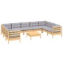 Juego de muebles de jardín 10 pzas y cojines madera de pino de vidaXL, Conjuntos de jardín - Ref: Foro24-3097324, Precio: 788...