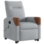 Sillón de masaje reclinable de pie de tela gris claro en Sillones | Comprar online en Foru.es