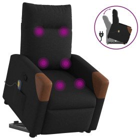 Sillón reclinable de masaje elevable tela negro en Sillones | Comprar online en Foru.es