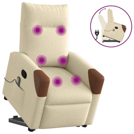 Silla de masaje reclinable de pie de tela color crema en Sillones | Comprar online en Foru.es