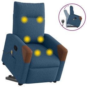 Sillón reclinable de masaje elevable tela azul en Sillones | Comprar online en Foru.es