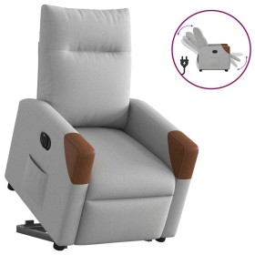Sillón eléctrico reclinable elevable de tela gris nube en Sillones | Comprar online en Foru.es