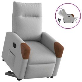Sillón eléctrico reclinable elevable de tela gris nube en Sillones | Comprar online en Foru.es