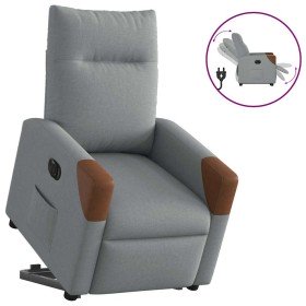 Sillón eléctrico reclinable elevable de tela gris claro en Sillones | Comprar online en Foru.es