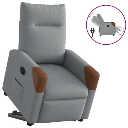 Sillón eléctrico reclinable elevable de tela gris claro en Sillones | Comprar online en Foru.es