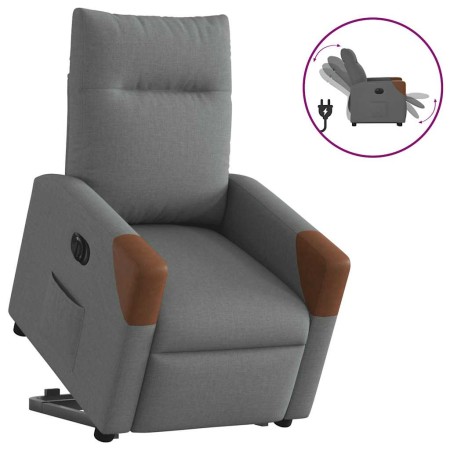 Sillón eléctrico reclinable elevable de tela gris oscuro en Sillones | Comprar online en Foru.es