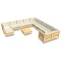 Muebles de jardín 10 pzas y cojines madera de pino crema de vidaXL, Conjuntos de jardín - Ref: Foro24-3097061, Precio: 974,21...