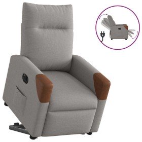 Sillón eléctrico reclinable elevable de tela gris taupe en Sillones | Comprar online en Foru.es