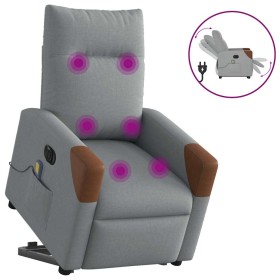 Sillón de masaje eléctrico reclinable elevable tela gris claro en Sillones | Comprar online en Foru.es