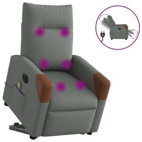 Sillón de masaje eléctrico reclinable elevable tela gris oscuro en Sillones | Comprar online en Foru.es