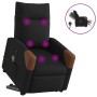Sillón de masaje eléctrico reclinable elevable tela negro en Sillones | Comprar online en Foru.es