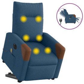 Sillón de masaje eléctrico reclinable elevable de tela azul en Sillones | Comprar online en Foru.es