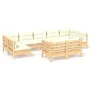 Muebles de jardín 9 piezas y cojines madera maciza de pino de vidaXL, Conjuntos de jardín - Ref: Foro24-3097247, Precio: 711,...