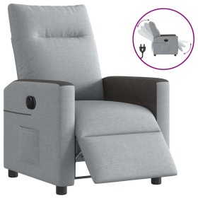 Sillón reclinable eléctrico tela gris claro en Sillones | Comprar online en Foru.es