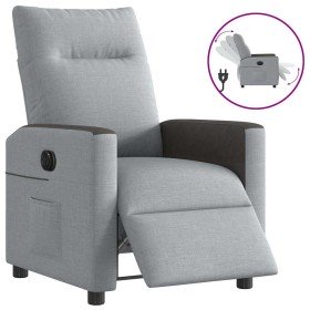 Sillón reclinable eléctrico tela gris claro en Sillones | Comprar online en Foru.es