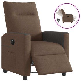 Sillón reclinable eléctrico de tela marrón en Sillones | Comprar online en Foru.es