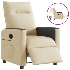 Sillón reclinable eléctrico de tela crema en Sillones | Comprar online en Foru.es