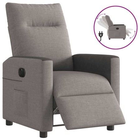 Sillón reclinable eléctrico tela gris taupé en Sillones | Comprar online en Foru.es