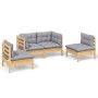 Juego de muebles de jardín 4 pzas y cojines madera maciza pino de vidaXL, Conjuntos de jardín - Ref: Foro24-3096171, Precio: ...