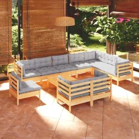 11-piece garden furniture set with solid pine wood cushions by vidaXL, Garden sets - Ref: Foro24-3096784, Price: 846,60 €, Di...