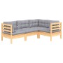 Juego de muebles de jardín 4 pzas y cojines madera de pino de vidaXL, Conjuntos de jardín - Ref: Foro24-3096369, Precio: 353,...