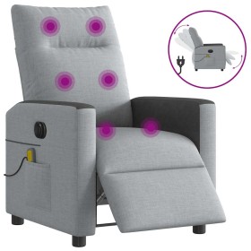 Sillón reclinable de masaje eléctrico tela gris claro en Sillones | Comprar online en Foru.es