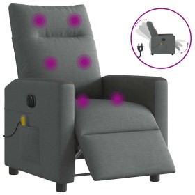 Sillón reclinable de masaje eléctrico tela gris oscuro en Sillones | Comprar online en Foru.es