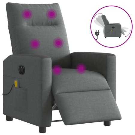 Sillón reclinable de masaje eléctrico tela gris oscuro en Sillones | Comprar online en Foru.es