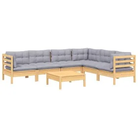 7-piece garden furniture set with solid pine wood cushions by vidaXL, Garden sets - Ref: Foro24-3096688, Price: 508,14 €, Dis...