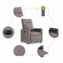 Sillón reclinable de masaje eléctrico tela gris taupe en Sillones | Comprar online en Foru.es