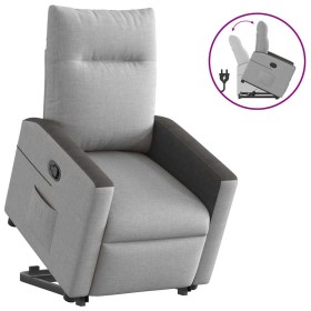 Sillón reclinable elevable de tela gris nube en Sillones | Comprar online en Foru.es