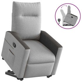 Sillón reclinable elevable de tela gris nube en Sillones | Comprar online en Foru.es