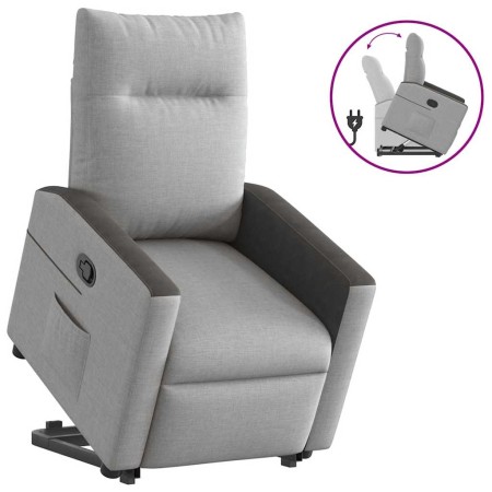 Sillón reclinable elevable de tela gris nube en Sillones | Comprar online en Foru.es