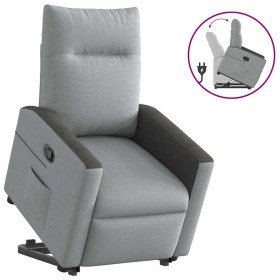 Sillón reclinable elevable de tela gris claro en Sillones | Comprar online en Foru.es